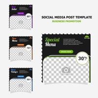 Social media post promotion with dark brown colour style five vector