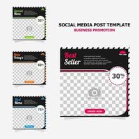 Social media post promotion with dark brown colour style seven vector