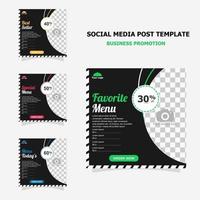 Social media post promotion with dark brown colour style fourteen vector