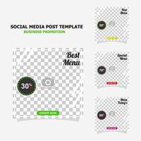 Simple social media post template for your business style three vector