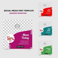 Simple template social media promotion style fifeteen vector