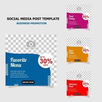 Simple template social media promotion style sixteen vector