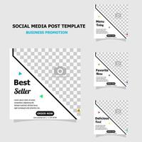 Simple template social media promotion package style seven vector