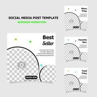 Simple template social media promotion package style four vector