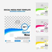 Social media for your food business promotion style four vector