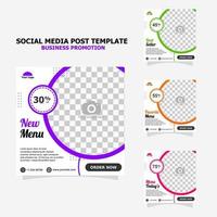 Social media for your food business promotion style nine vector