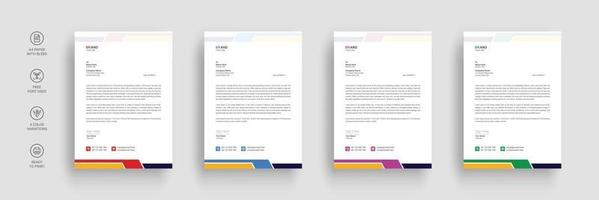 Corporate business letterhead in flat style vector