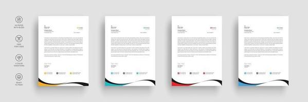 Corporate business letterhead in flat style vector