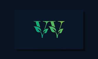 Minimal leaf style Initial VV logo vector