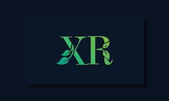 Minimal leaf style Initial XR logo vector