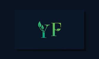 Minimal leaf style Initial YF logo vector