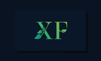 Minimal leaf style Initial XF logo vector