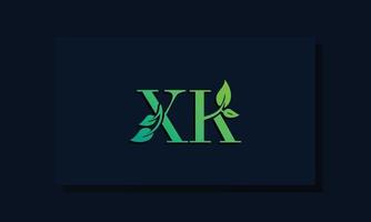 Minimal leaf style Initial XK logo vector