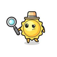 sun detective character is analyzing a case vector