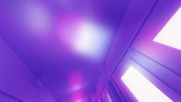 Animazione 3D stanza quadrata viola con luce bianca video