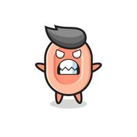 wrathful expression of the soap mascot character vector