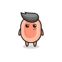 cute soap character with suspicious expression vector