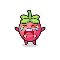 the illustration of crying strawberry cute baby vector