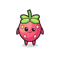 strawberry cartoon with an arrogant expression vector