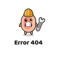 error 404 con la linda mascota de jabón vector