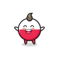 happy baby poland flag badge cartoon character vector