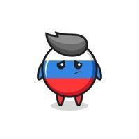 the lazy gesture of russia flag badge cartoon character vector