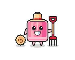 Mascot character of perfume as a farmer vector