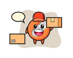 Mascot Illustration of pencil sharpener as a courier vector