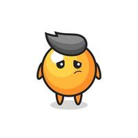 the lazy gesture of ping pong ball cartoon character vector