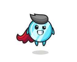 the cute mirror character as a flying superhero vector