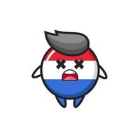 the dead netherlands flag badge mascot character vector