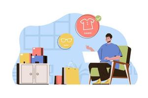 Online shopping concept for website and mobile site vector