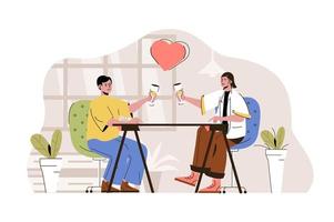 Romantic date concept for website and mobile site vector