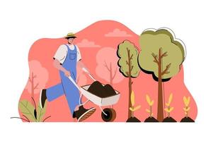 Agrarian concept for website and mobile site vector