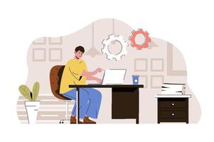 Coworking space concept for website and mobile site vector