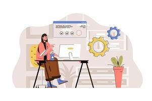 Coworking center concept for website and mobile site vector