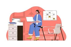 Office management concept for website and mobile site vector