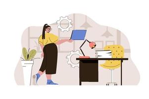 Office manager concept for website and mobile site vector