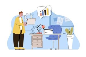 Office life concept for website and mobile site vector