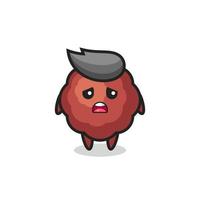 disappointed expression of the meatball cartoon vector