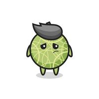 the lazy gesture of melon fruit cartoon character vector