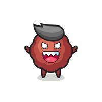 illustration of evil meatball mascot character vector