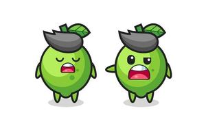 illustration of the argue between two cute lime characters vector