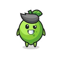 cute lime mascot with an optimistic face vector