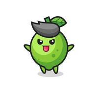 naughty lime character in mocking pose vector