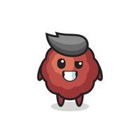 cute meatball mascot with an optimistic face vector