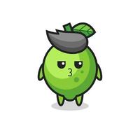 the bored expression of cute lime characters vector