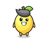 cute lemon mascot with an optimistic face vector