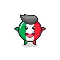 the illustration of cute italy flag doing scare gesture vector