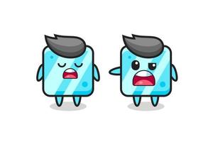 illustration of the argue between two cute ice cube characters vector